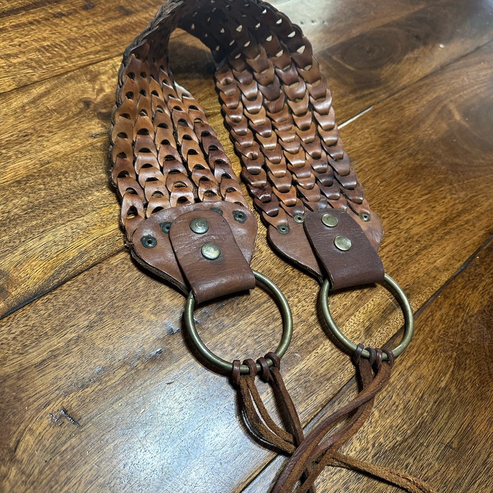 Womens Vintage Boho Brown Leather Braided Belt - Picture 7 of 15
